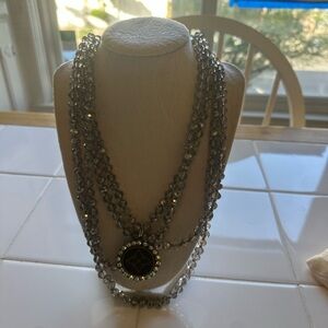 Elegant Silver Beaded Necklace